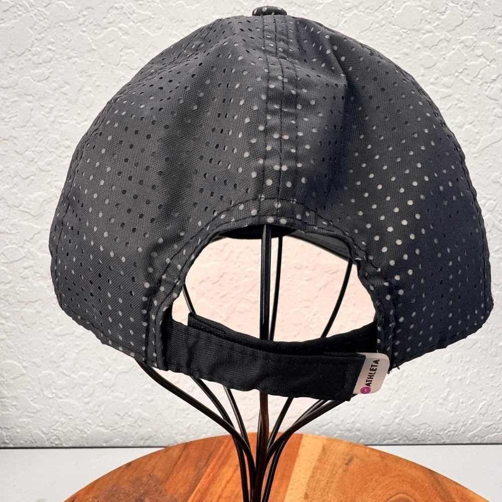 Athleta Headsweats Black Perforated Running Hat Adjustable Performance Cap Women